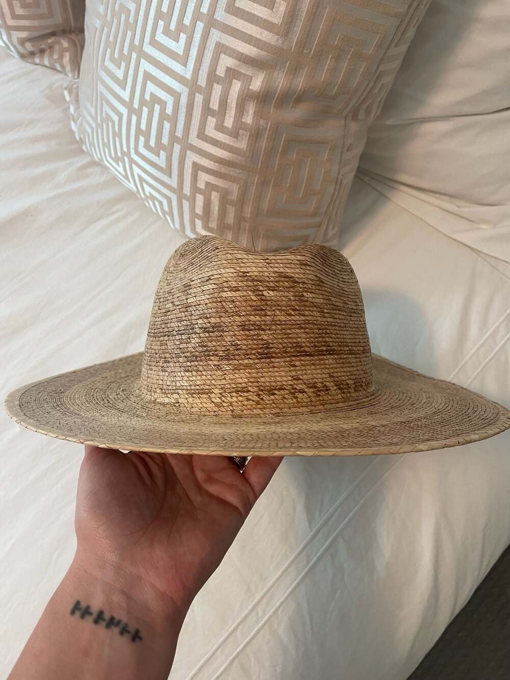 Lack of Color Palma Wide Boater Palm Leaf Straw Hat Size S/M